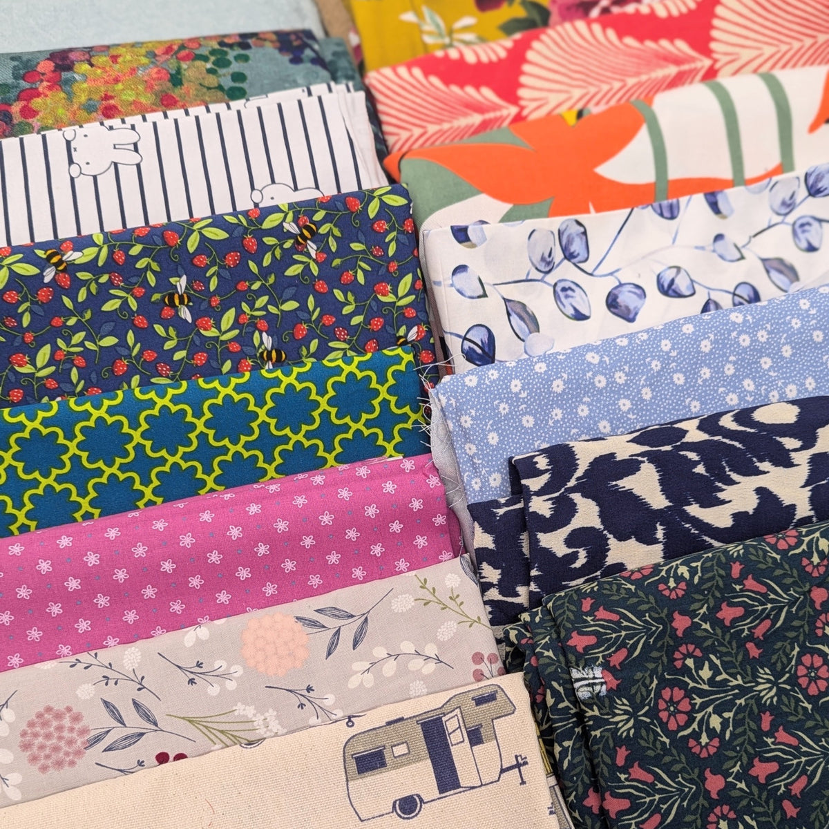 Fabric Remnants owl and sewing cat