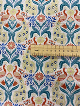 Load image into Gallery viewer, Peacock gold metallic cotton fabric - 1/2 mtr