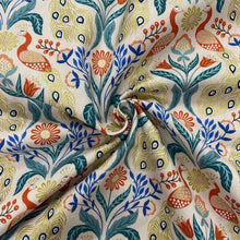 Load image into Gallery viewer, Peacock gold metallic cotton fabric - 1/2 mtr