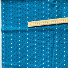 Load image into Gallery viewer, Teal black triangles cotton fabric - 1/2 mtr