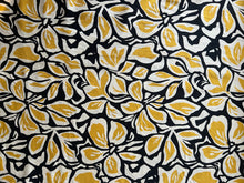 Load image into Gallery viewer, Abstract Floral - Black/Yellow - Dressmaking Fabric