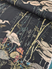 Load image into Gallery viewer, Bird & reeds soft crepe fabric - TWO colourways - 1/2mtr - Dressmaking Fabric