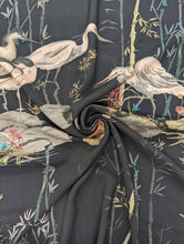 Load image into Gallery viewer, Bird & reeds soft crepe fabric - TWO colourways - 1/2mtr - Dressmaking Fabric