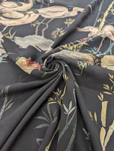 Load image into Gallery viewer, Bird & reeds soft crepe fabric - TWO colourways - 1/2mtr - Dressmaking Fabric