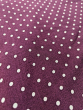 Load image into Gallery viewer, Burgundy and white mini polkadot viscose crepe - 1/2mtr - Dressmaking Fabric