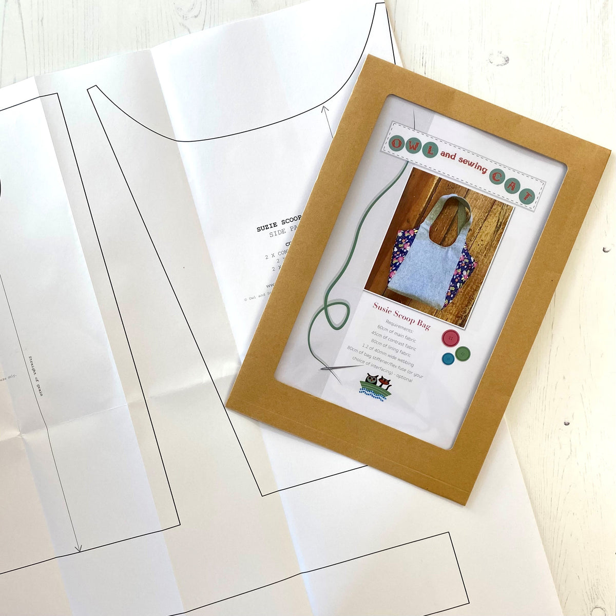 Paper Pattern Collection 15 owl and sewing cat