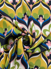 Load image into Gallery viewer, Retro Large Lotus Print Satin - 1/2 metre - Dressmaking Fabric