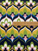 Load image into Gallery viewer, Retro Large Lotus Print Satin - 1/2 metre - Dressmaking Fabric
