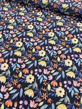 Load image into Gallery viewer, Black & Pastel Floral Cotton Lawn - 1/2mtr - Dressmaking Fabric