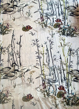 Load image into Gallery viewer, Bird & reeds soft crepe fabric - TWO colourways - 1/2mtr - Dressmaking Fabric