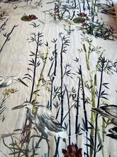Load image into Gallery viewer, Bird & reeds soft crepe fabric - TWO colourways - 1/2mtr - Dressmaking Fabric