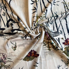 Load image into Gallery viewer, Bird & reeds soft crepe fabric - TWO colourways - 1/2mtr - Dressmaking Fabric
