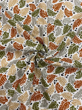 Load image into Gallery viewer, Khaki jungle leaf cotton fabric - 1/2 mtr