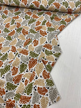 Load image into Gallery viewer, Khaki jungle leaf cotton fabric - 1/2 mtr