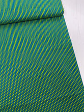 Load image into Gallery viewer, Teal blue and lime dot cotton fabric - 1/2 mtr