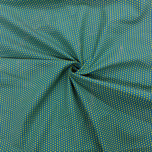 Load image into Gallery viewer, Teal blue and lime dot cotton fabric - 1/2 mtr