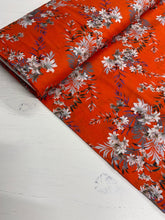 Load image into Gallery viewer, Orange Floral Cotton Lawn Fabric - 1/2mtr - Dressmaking Fabric