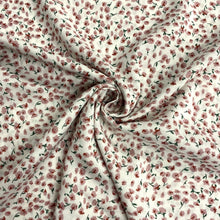 Load image into Gallery viewer, Salmon Pink and White Ditsy Floral Viscose Fabric - 1/2mtr - Dressmaking Fabric
