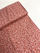 Load image into Gallery viewer, Salmon Pink and White Ditsy Floral Viscose Fabric - 1/2mtr - Dressmaking Fabric