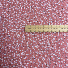 Load image into Gallery viewer, Salmon Pink and White Ditsy Floral Viscose Fabric - 1/2mtr - Dressmaking Fabric