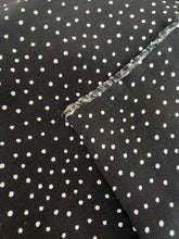 Load image into Gallery viewer, Black and white mini polkadot viscose crepe - 1/2mtr - Dressmaking Fabric
