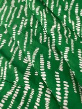 Load image into Gallery viewer, Green dashes viscose - 1/2mtr - Dressmaking Fabric