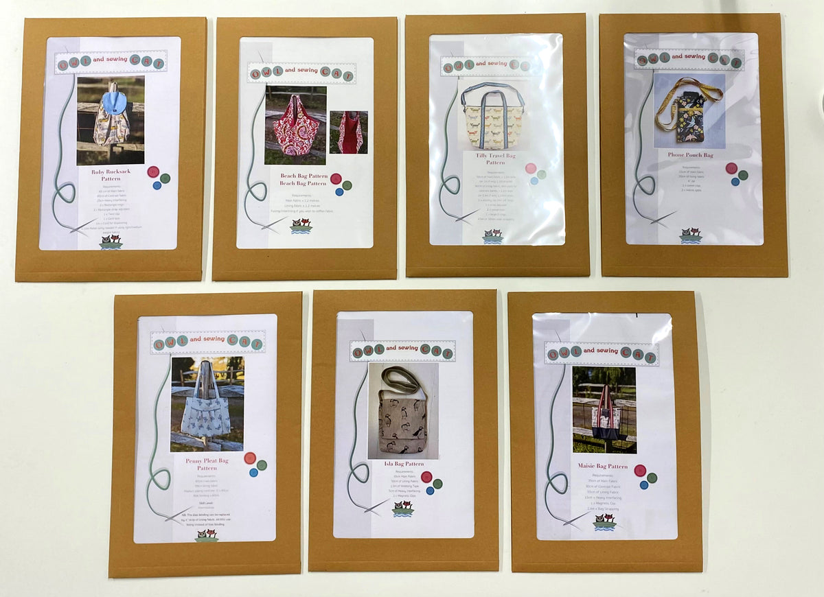 Paper Pattern Collection 13 owl and sewing cat