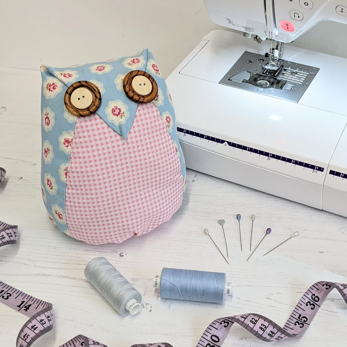 FREE Owl Doorstop Pattern and Instructions owl and sewing cat