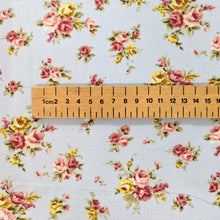 Load image into Gallery viewer, Blue floral needle cord x 1/2mtr