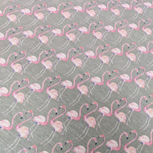 Load image into Gallery viewer, Flamingo hessian heavyweight fabric - 1/2mtr