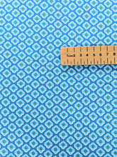 Load image into Gallery viewer, Teal geometric cotton fabric - 1/2 mtr