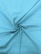 Load image into Gallery viewer, Teal geometric cotton fabric - 1/2 mtr