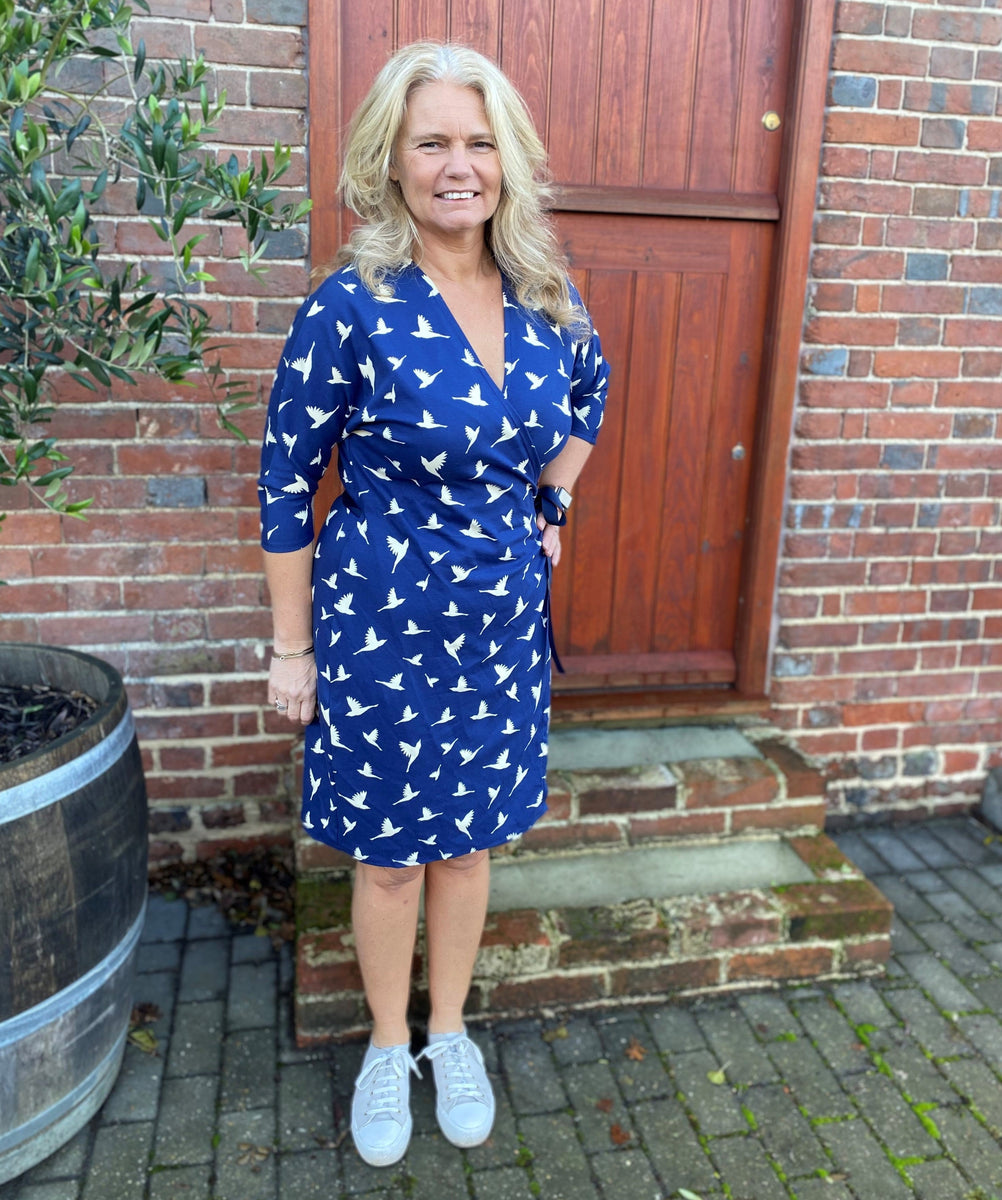 Jersey Wrap Dress Pattern (sizes 1028) owl and sewing cat