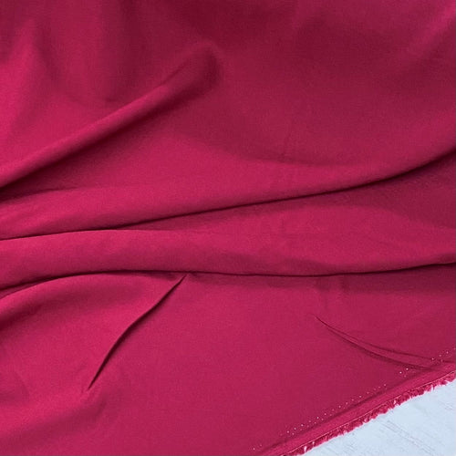 Fabric Remnant - claret red viscose - 70cms