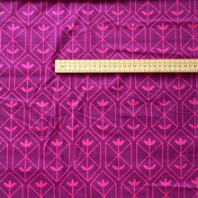 Load image into Gallery viewer, Magenta &amp; pink geometric flowers cotton fabric - 1/2 mtr