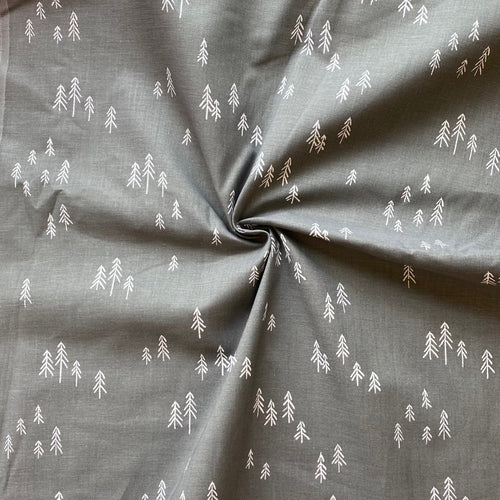 Grey trees cotton fabric - 1/2 mtr