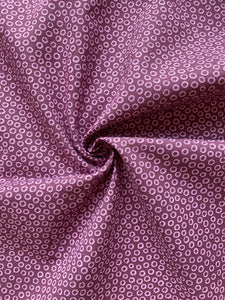 Dusky mauve & pink circles cotton fabric - 1/2 mtr