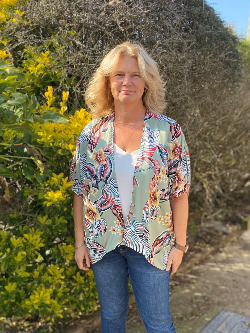 Kimono Jacket Kit - Sage Palm Print (sizes 10-28)