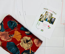 Load image into Gallery viewer, Cocoon Cardigan Kit - Claret Background Floral Velvet Feel Fabric (Copy)