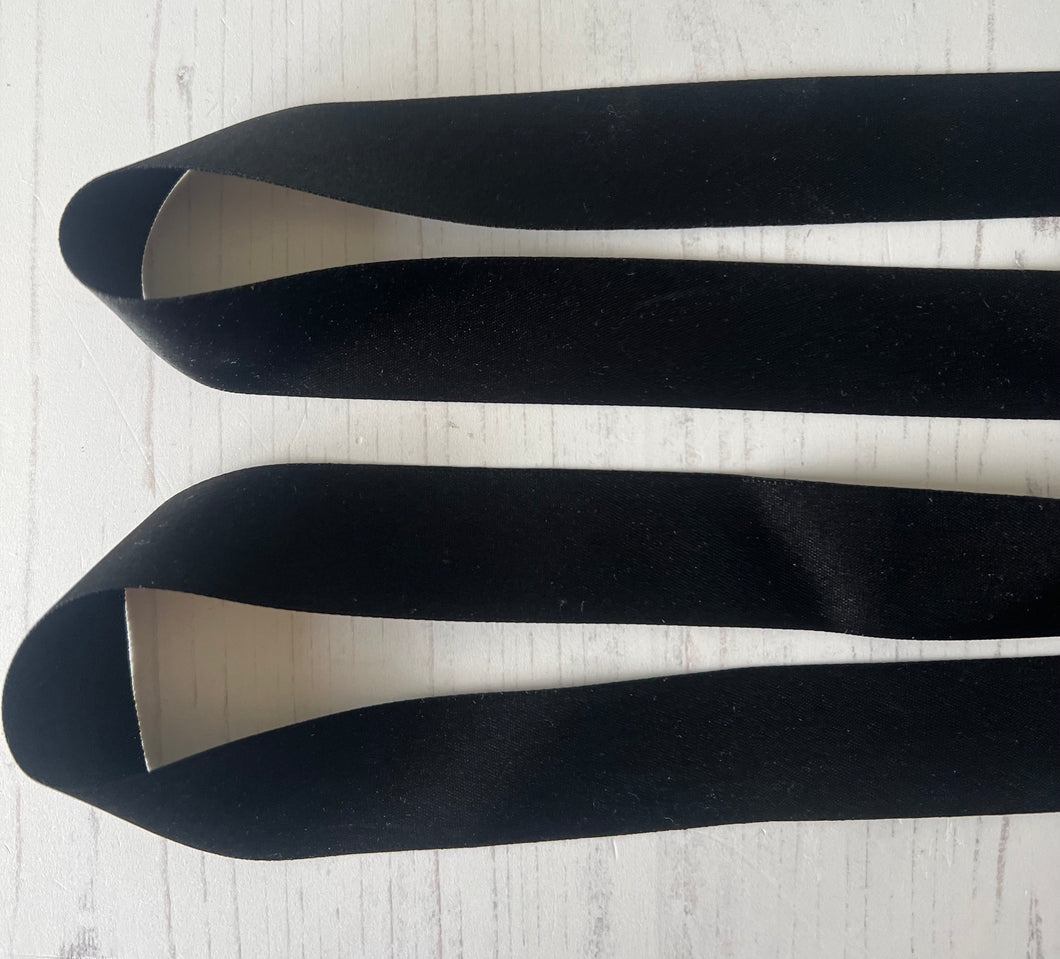 Black Double Sided Satin Ribbon - 25mm