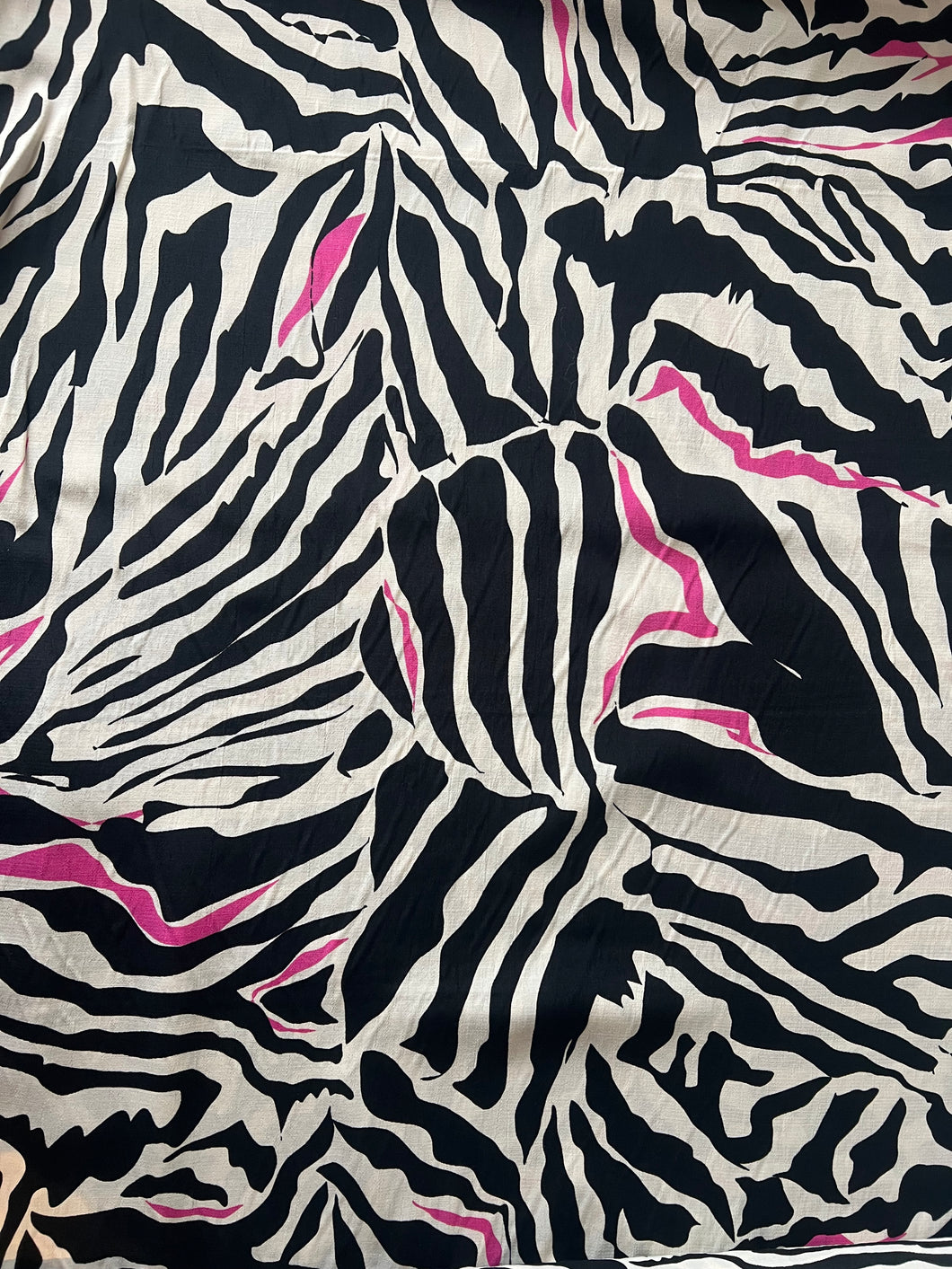 Zebra Print with Pink Highlight - Dressmaking Fabric