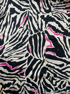 Zebra Print with Pink Highlight - Dressmaking Fabric