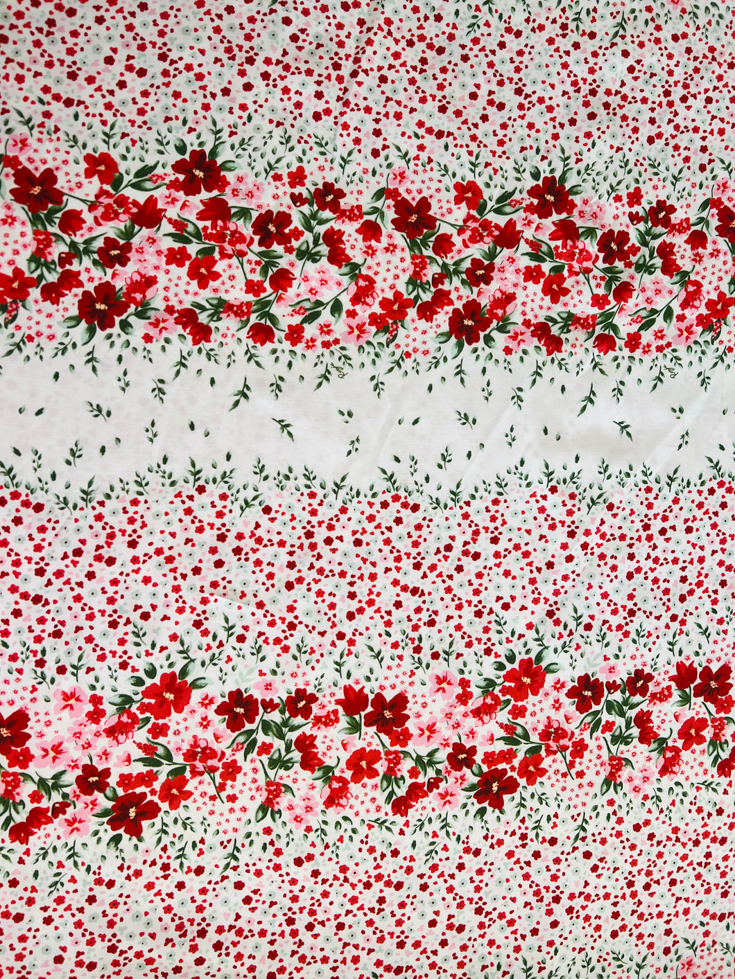 Ditsy Floral Border - Viscose Fabric - Dressmaking Fabric