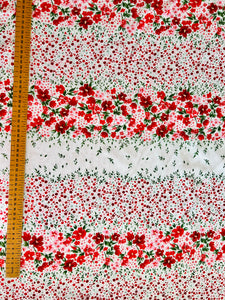 Ditsy Floral Border - Viscose Fabric - Dressmaking Fabric