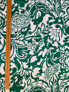 Large Green Floral - Viscose Fabric - Dressmaking Fabric