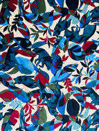 Geometric Leaf & Wolf - Viscose Fabric - Dressmaking Fabric