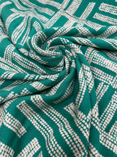 Load image into Gallery viewer, Green geometric dash lines viscose - 1/2mtr
