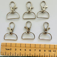 D Ring Clips - used on bags and lanyards - set of 6