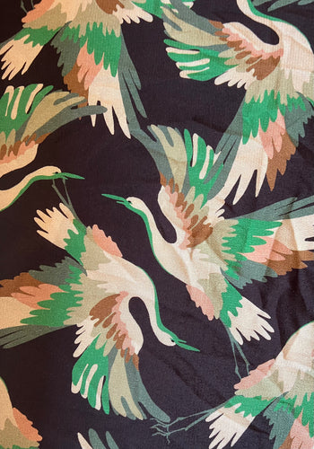 Maribou Stork Viscose Fabric - 1/2mtr - Dressmaking Fabric