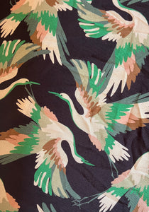 Maribou Stork Viscose Fabric - 1/2mtr - Dressmaking Fabric